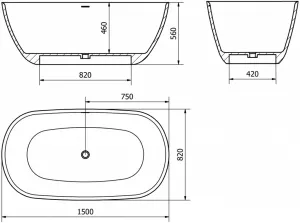 MEXEN - Como 150 x 82 cm 57311508200