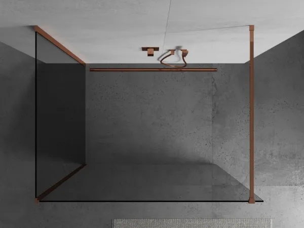 MEXEN/S - Kyoto Sprchová zástena WALK-IN 105 x 90, transparent, ružové zlato 800-105-212-60-00-090