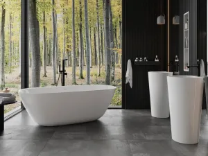 MEXEN - Como voľne stojaca vaňa liaty mramor 150 x 82, biela lesk 57311508210