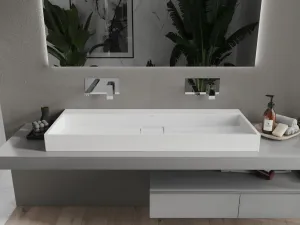 MEXEN - Ava umývadlo na dosku liaty mramor B/O 120 x 46, biela 23011200