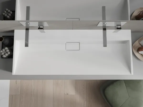 MEXEN - Ava umývadlo na dosku liaty mramor B/O 120 x 46, biela 23011200