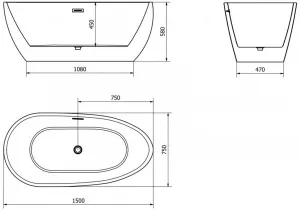 Mexen Eos, 150 x 75 cm 52471507500-01