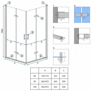 REA - Sprchová kabína Molier Chrome Double 100x100 KPL-K6374
