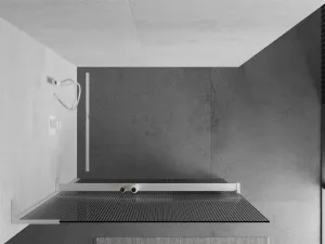 MEXEN/S - Kioto+ L Sprchová zástena WALK-IN s poličkou a držiakom uterákov 80 x 200, prúžky, biela 800-080-123-20-09