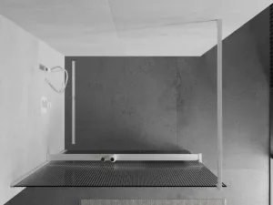 MEXEN/S - Kioto+ Sprchová zástena WALK-IN s poličkou a držiakom uterákov 100 x 200, prúžky, biela 800-100-121-20-09
