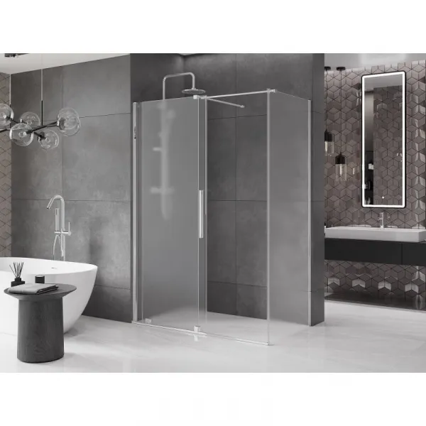 MEXEN/S - Velár sprchovací kút, posuvné dvere 140 x 80, dekor, chróm 871-140-080-31-01