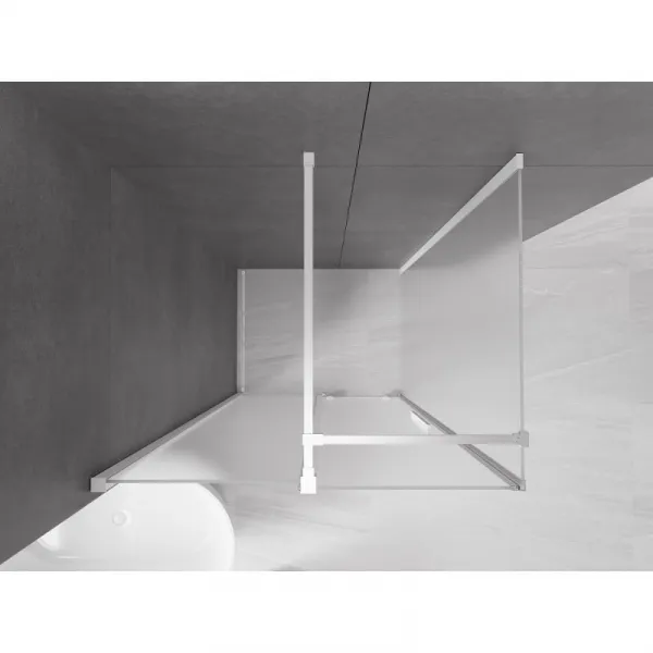 MEXEN/S - Velár sprchovací kút, posuvné dvere 100 x 75, dekor, biela 871-100-075-31-20