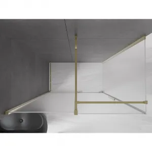 MEXEN/S - Velár sprchovací kút, posuvné dvere 140 x 85, dekor, zlato 871-140-085-31-50