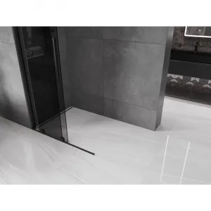 MEXEN/S - Velar Sprchová zástena posuvná Walk-in 80 x 200, grafit 8 mm, čierna 871-080-000-43-70