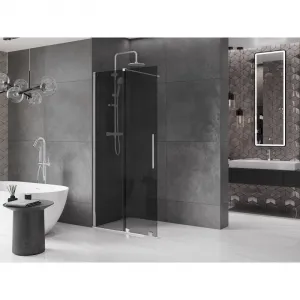 MEXEN/S - Velar Sprchová zástena posuvná Walk-in 90 x 200, grafit 8 mm, chróm 871-090-000-43-01