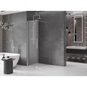 MEXEN/S - Velar Sprchová zástena posuvná Walk-in 80 x 200, dekor 8 mm, chróm 871-080-000-33-01