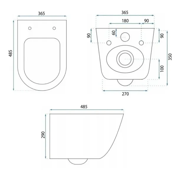 REA - Závesné WC MISA Carlo Mini Tornado Rimless Flat Pro REA-C8770