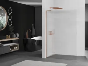 MEXEN/S - Kioto L Sprchová zástena WALK-IN 70 x 200, prúžky, meď kartáčovaná 800-070-103-65-09