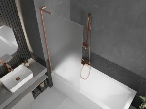 MEXEN/S - Next L vaňová zástena FIX 80 x 150, vzor, meď kartáčovaný 895-080-000-03-30-65