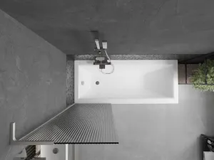 MEXEN/S - Next L vaňová zástena FIX 60 x 150, prúžky, nikel kartáčovaná 895-060-000-03-09-97