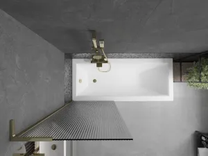 MEXEN/S - Next L vaňová zástena FIX 70 x 150, prúžky, zlatá 895-070-000-03-09-50
