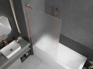 MEXEN/S - Next L vaňová zástena FIX 100 x 150, vzor, meď kartáčovaný 895-100-000-03-30-65