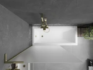 MEXEN/S - Next L vaňová zástena FIX 100 x 150, dekor, zlatá 895-100-000-03-30-50