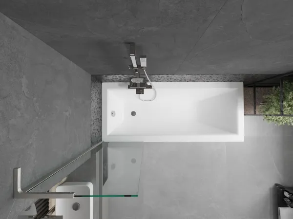 MEXEN/S - Next L vaňová zástena FIX 50 x 150, transparent, nikl kartáčovaný 895-050-000-03-00-97