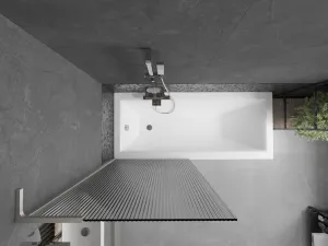 MEXEN/S - Next L vaňová zástena FIX 80 x 150, prúžky, nikel kartáčovaná 895-080-000-03-09-97