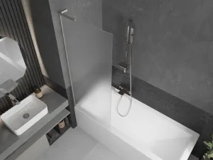 MEXEN/S - Next L vaňová zástena FIX 70 x 150, dekor, nikel kartáčovaná 895-070-000-03-30-97