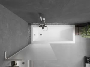 MEXEN/S - Next L vaňová zástena FIX 70 x 150, dekor, nikel kartáčovaná 895-070-000-03-30-97