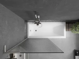 MEXEN/S - Next L vaňová zástena FIX 90 x 150, prúžky, nikel kartáčovaná 895-090-000-03-09-97