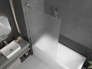 MEXEN/S - Next L vaňová zástena FIX 100 x 150, dekor, nikel kartáčovaná 895-100-000-03-30-97