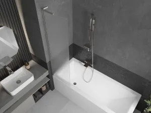 MEXEN/S - Next L vaňová zástena FIX 50 x 150, dekor, nikel kartáčovaná 895-050-000-03-30-97