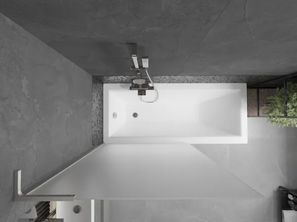 MEXEN/S - Next L vaňová zástena FIX 100 x 150, dekor, nikel kartáčovaná 895-100-000-03-30-97