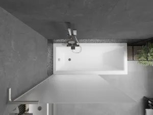 MEXEN/S - Next L vaňová zástena FIX 100 x 150, dekor, nikel kartáčovaná 895-100-000-03-30-97