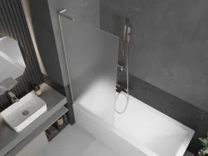 MEXEN/S - Next L vaňová zástena FIX 80 x 150, dekor, nikel kartáčovaná 895-080-000-03-30-97