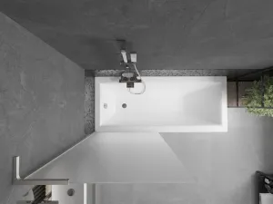 MEXEN/S - Next L vaňová zástena FIX 80 x 150, dekor, nikel kartáčovaná 895-080-000-03-30-97