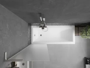 MEXEN/S - Next L vaňová zástena FIX 60 x 150, dekor, nikel kartáčovaná 895-060-000-03-30-97