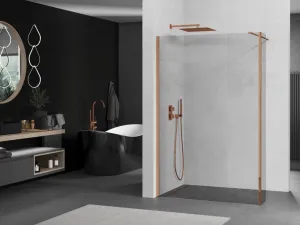 MEXEN/S - Kyoto Sprchová zástena WALK-IN 110 x 30, transparent, ružové zlato 800-110-212-60-00-030