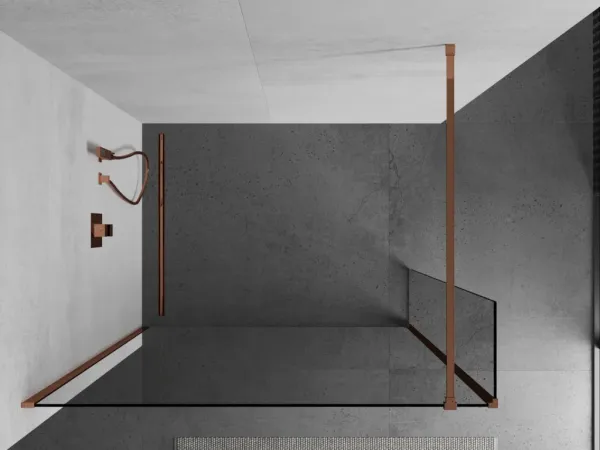 MEXEN/S - Kyoto Sprchová zástena WALK-IN 110 x 30, transparent, ružové zlato 800-110-212-60-00-030