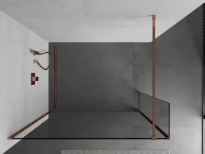 MEXEN/S - Kyoto Sprchová zástena WALK-IN 110 x 30, transparent, ružové zlato 800-110-212-60-00-030