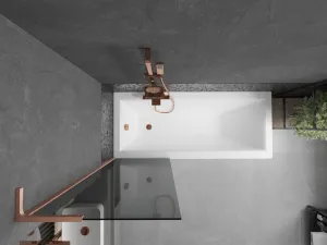 MEXEN/S - Next L vaňová zástena FIX 60 x 150, grafit, meď kartáčovaná 895-060-000-03-40-65