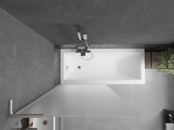 MEXEN/S - Next L vaňová zástena FIX 90 x 150, dekor, nikel kartáčovaná 895-090-000-03-30-97