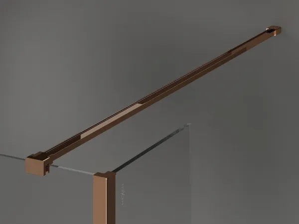 MEXEN/S - Kyoto Sprchová zástena WALK-IN 110 x 30, čierna vzor, ružové zlato 800-110-212-60-70-030