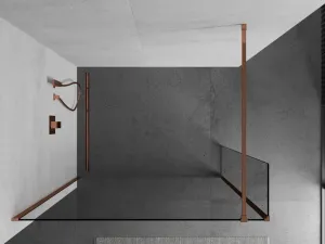MEXEN/S - Kyoto Sprchová zástena WALK-IN 100 x 40, transparent, ružové zlato 800-100-212-60-00-040