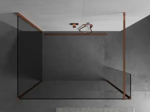 MEXEN/S - Kyoto Sprchová zástena WALK-IN 110 x 80 x 30, transparent, ružové zlato 800-110-080-221-60-00-030