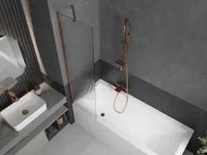 MEXEN/S - Next vaňová zástena FIX 50 x 150, prúžky, ružové zlato 895-050-000-00-09-60