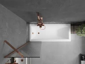 MEXEN/S - Next vaňová zástena FIX 50 x 150, prúžky, ružové zlato 895-050-000-00-09-60