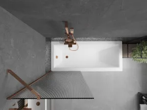 MEXEN/S - Next vaňová zástena FIX 70 x 150, prúžky, ružové zlato 895-070-000-00-09-60