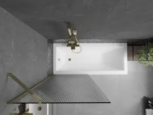 MEXEN/S - Next vaňová zástena FIX 80 x 150, prúžky, zlatá 895-080-000-00-09-50