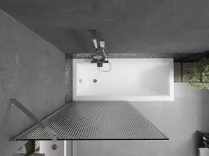 MEXEN/S - Next vaňová zástena FIX 90 x 150, prúžky, chróm 895-090-000-00-09-01