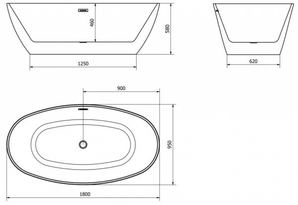 Mexen Eris 180 x 95 cm 53441809500-01