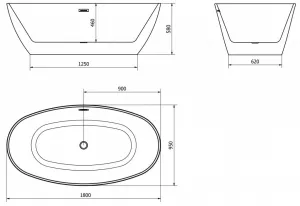 Mexen Eris 180 x 95 cm 53441809500-20