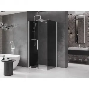 MEXEN/S - Velár sprchovací kút, posuvné dvere 100 x 80, grafit, biela 871-100-080-41-20